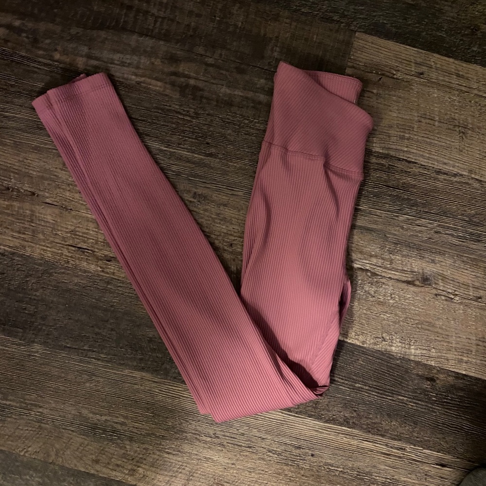 [year of oursxbandier] pink ribbed Veronica leggin